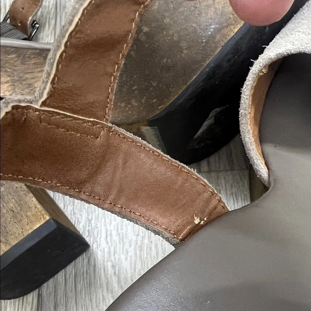 Lulu's Cream and Brown Platform Heels